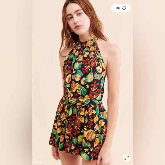 🍊 Free People Coral Tides Romper – NWT Size Small Open Back Halter 🍊 - Picture 2 of 12